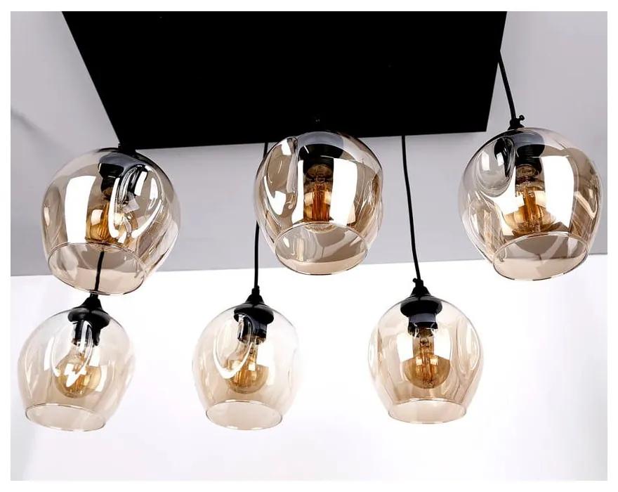 Lampada a sospensione nera con paralume in vetro 33x67 cm Aspa - Candellux Lighting