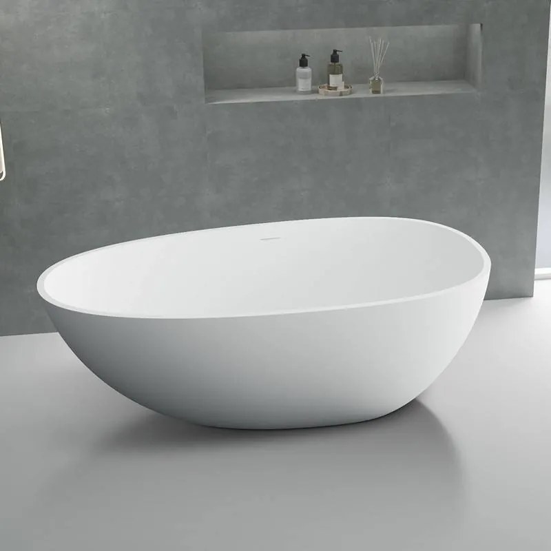 Kamalu - vasca da bagno solid surface centro stanza bianco opaco | kc1700