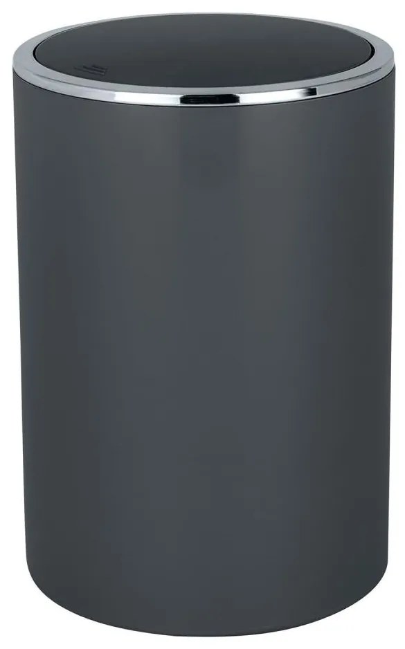 WENKO 25146100 - Cestino INCA 18,5x25,5 cm antracite/cromo lucido