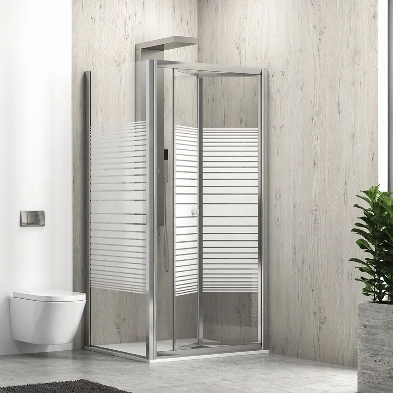 Kamalu - Box doccia 80x95 altezza 180 apertura a libro vetro serigrafato modello KM4000S