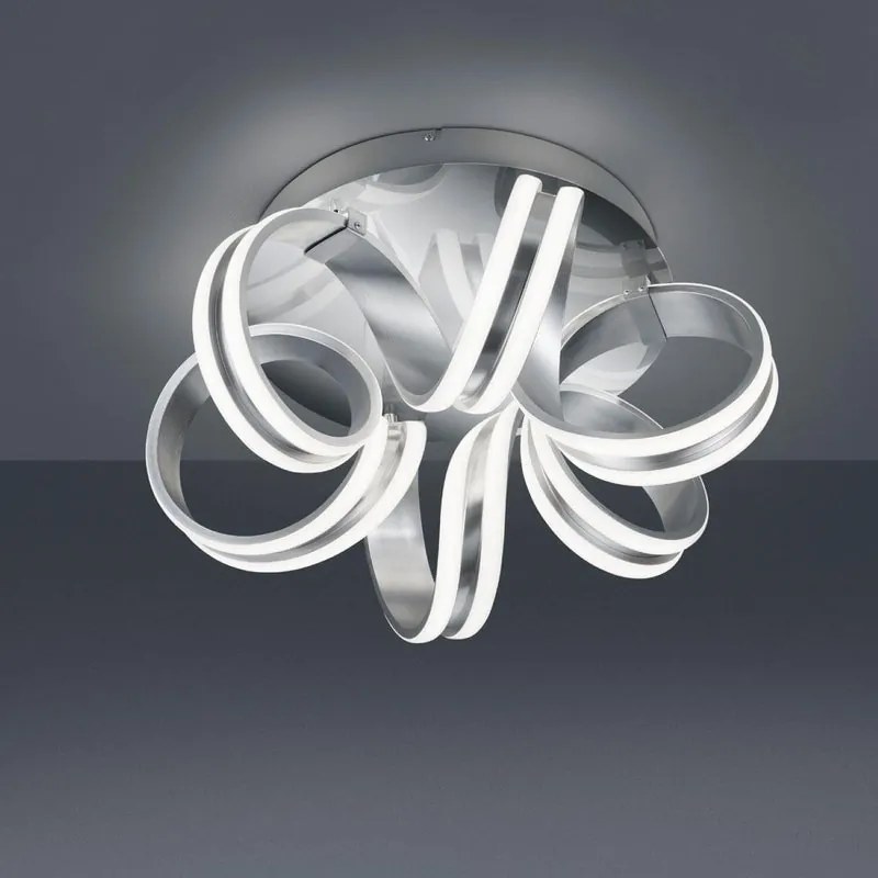 Plafoniera LED Carrera Ø 45 cm argento IP20 bianco caldo, 4400 lumen TRIO LIGHTING INTER
