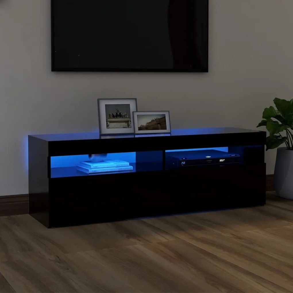 Mobile Porta Tv Con Luci Led Nero 120x35x40 Cm /