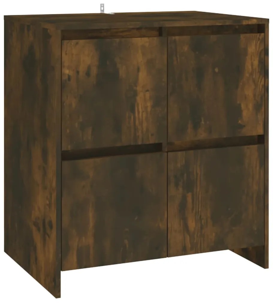 Credenze 2 pz rovere fumo in legno multistrato