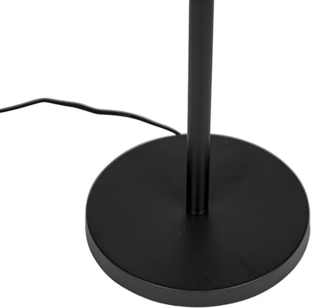 Lampada da terra con paralume nero design pavone interno oro 40 cm - Simplo