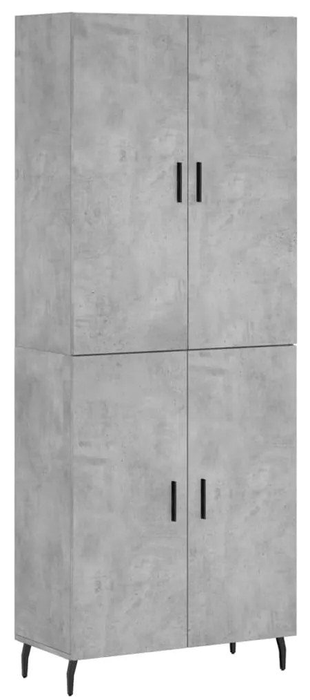 Credenza Grigio Cemento 69,5x34x180 cm in Legno Multistrato