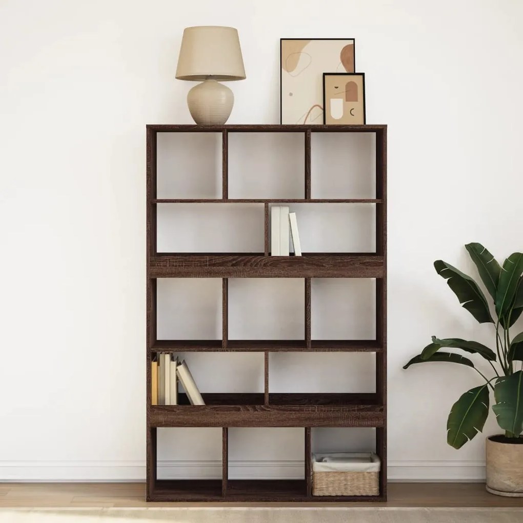 Libreria rovere marrone 100x33x156,5 cm in truciolato