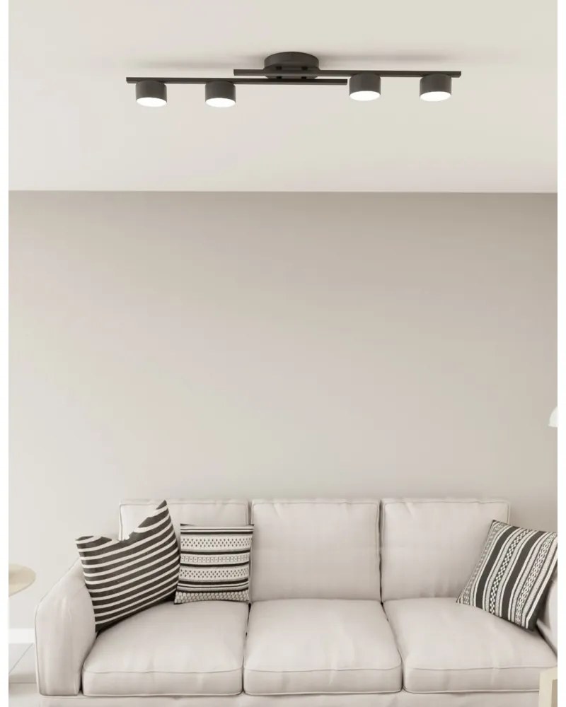 Lampada da soffitto in acciaio FRAGMENT 4 da interno 4xGX53 Colore del corpo Nero