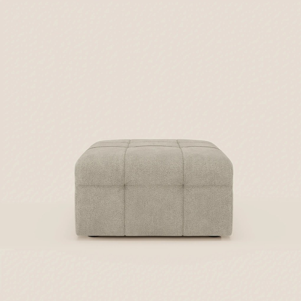 Mosaic pouf e modulo in bouclé - 96x77 cm design capitonné in tessuto smacchiabile T21