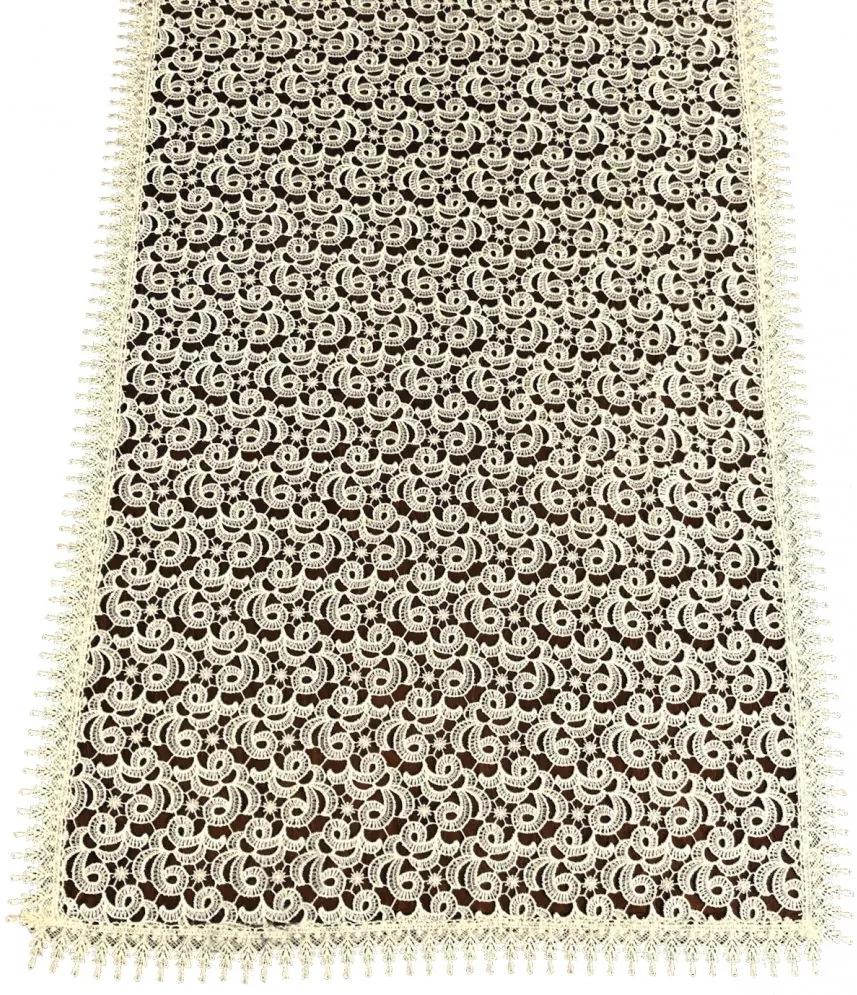 Tovaglia di pizzo beige con bordo decorativo Larghezza: 90 cm | Lunghezza: 180 cm