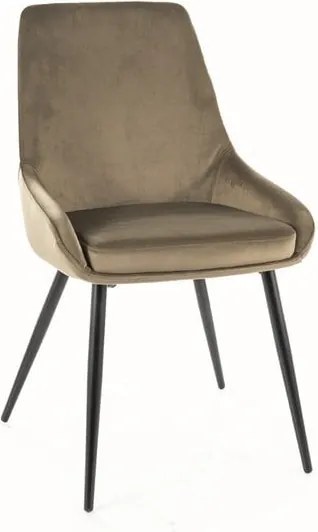 Sedia imbottita Cobe velluto oliva Blu77