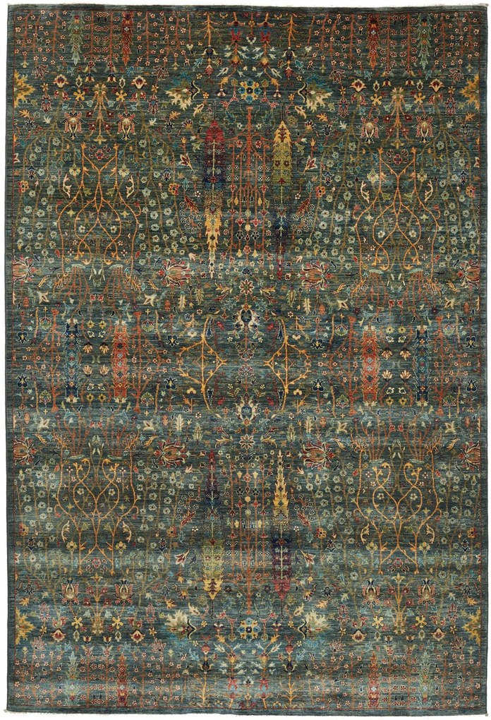 Samarkand Tappeto orientale 200 x 300 Verde (Pakistan) Annodato A Mano