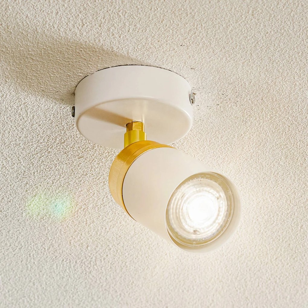 Luminex Faretto da soffitto Rondo bianco/oro, 1 luce