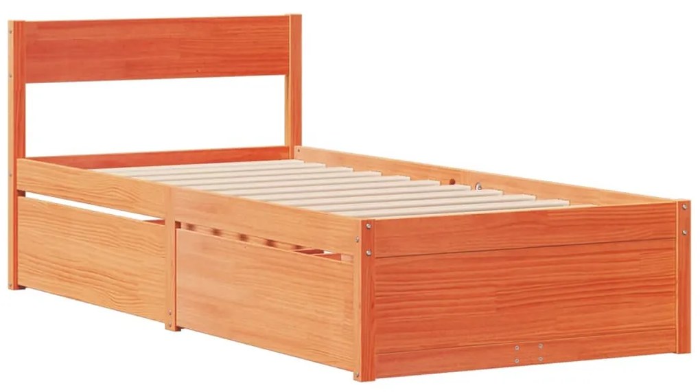 Letto senza materasso marrone cera 90x190 cm in legno di pino