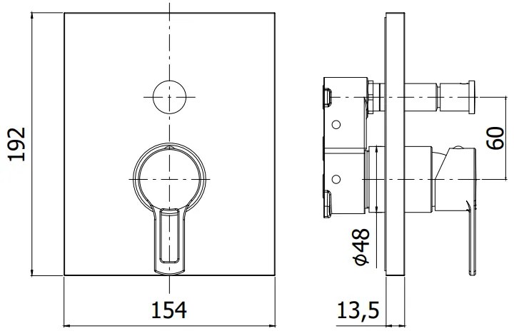 Paffoni West WSBOX015CR Parte Esterna doccia Miscelatore Con Deviatore senza parte incasso Cromo