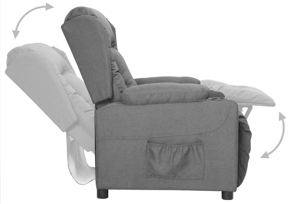 Poltrona alzapersona grigio chiaro tessuto