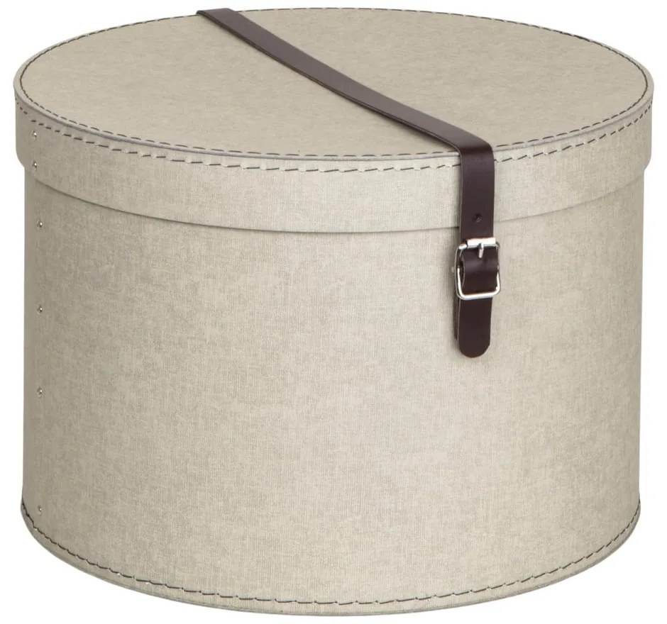 Scatole in set con coperchio beige in cartone 2 pz ø 37,5x25 cm Rut Canvas Paper Laminate – Bigso
