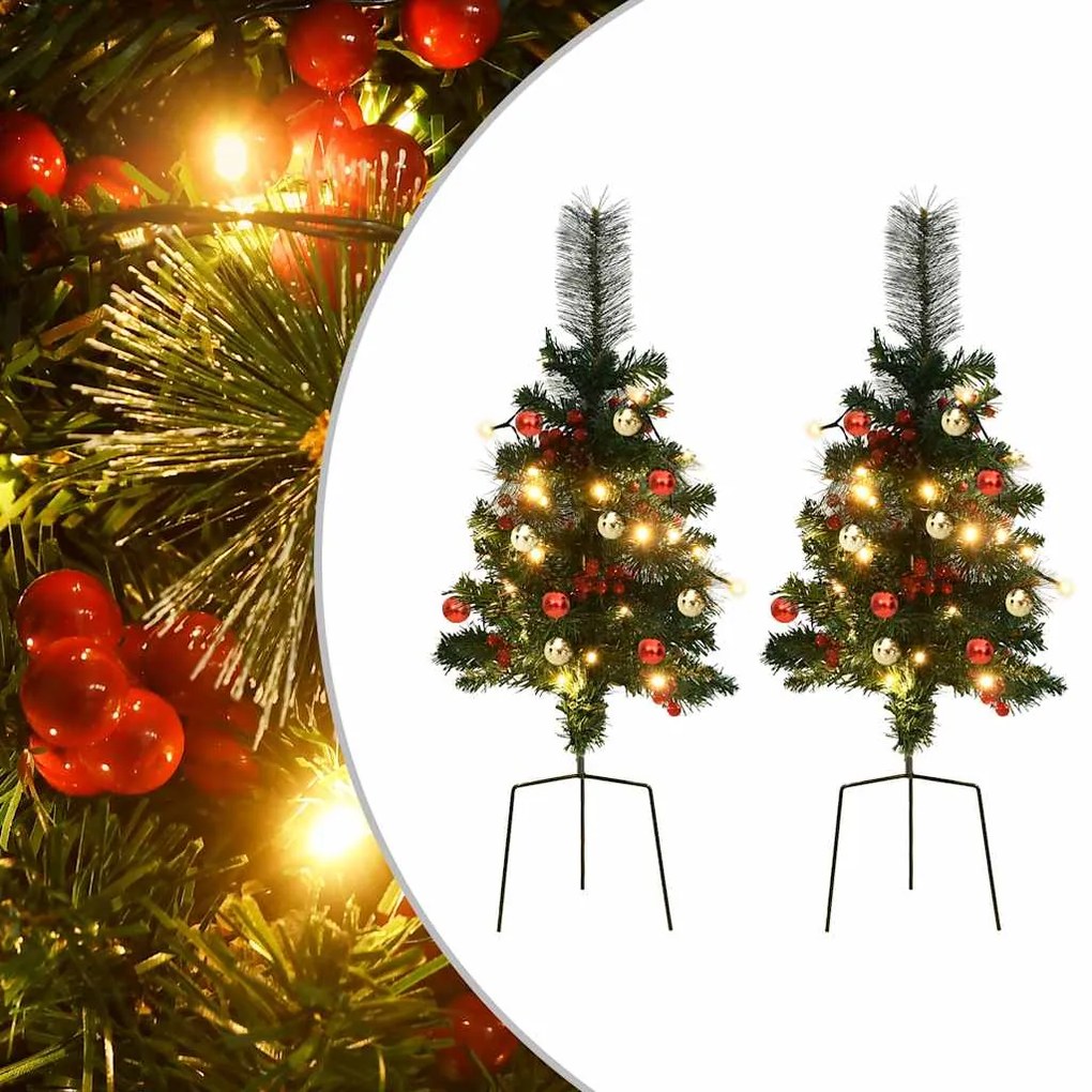 Alberi Di Natale Artificiale Per Viali 2 Pz 76 Cm İn Pvc /