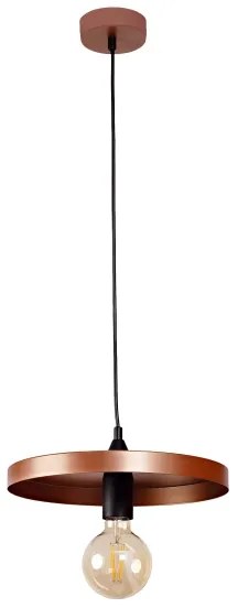 Duolla - Lampadario a sospensione con cavo IRONLINE 1x E27/15W/230V Ø 30 cm ramato/nero