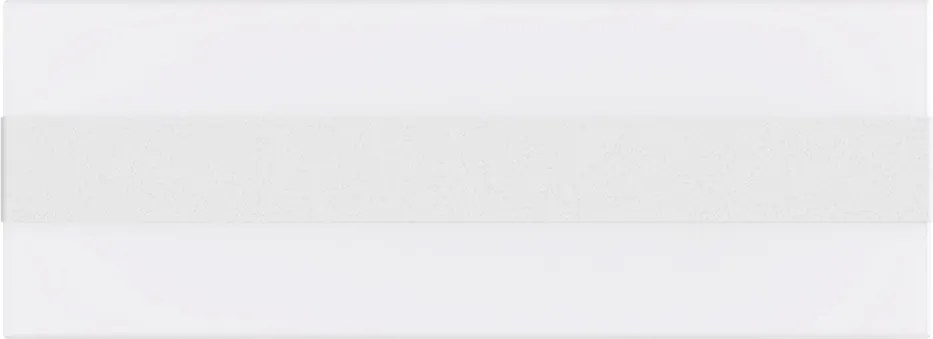 Applique 2xE27 a Luce Diffusa IP65 con fascia Bianca Inox - Serie Glow