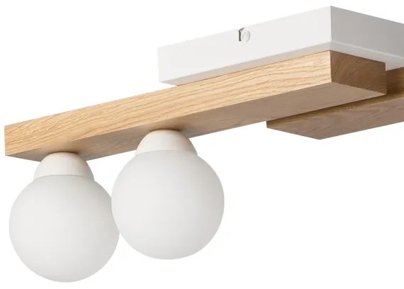 Lampadario a sospensione con filo CORTINA 2xE27/15W/230V + 2xG9/5W/230V bianco/quercia