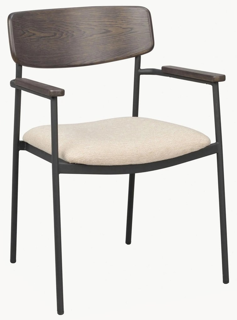 Sedie con braccioli in legno di quercia Maymont 2 pz