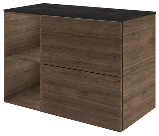Mobile da bagno sotto lavabo SENSEA Neo Line rovere noce/ardesia L 60 x H 65 x P 48.5 cm, lavabo non incluso