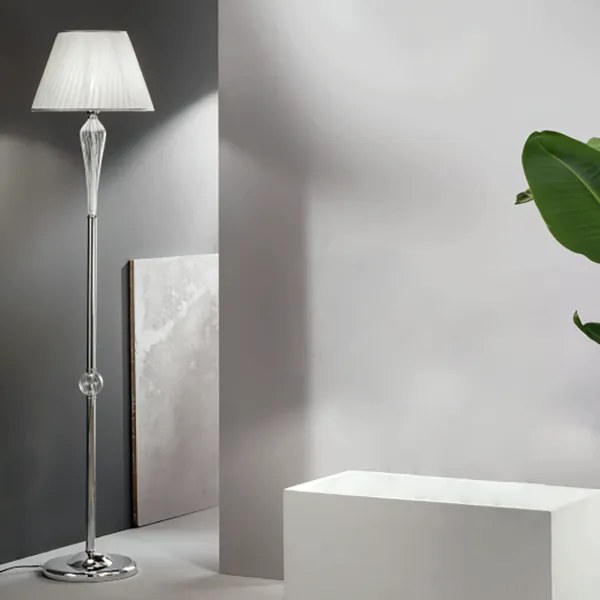 Piantana VILLA in vetro lavorato a mano Cromo H179 cm