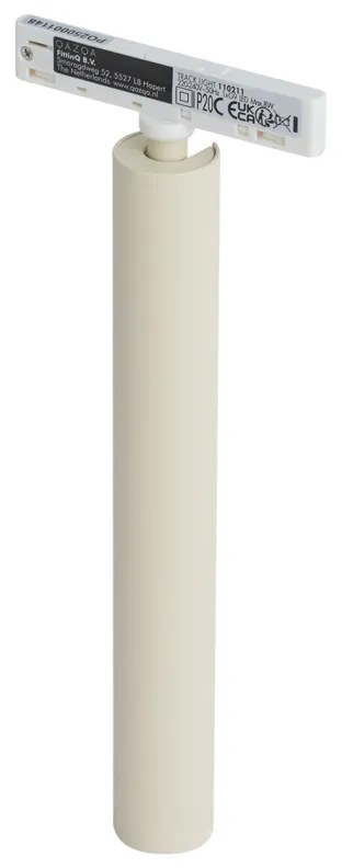 Faretto moderno beige e bianco per sistema di illuminazione a binario monofase - Slimline Avery