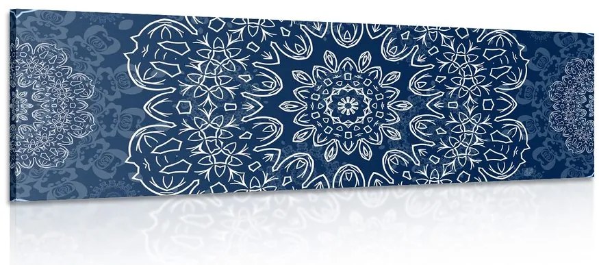 Quadro su tela – Mandala blu con motivo astratto