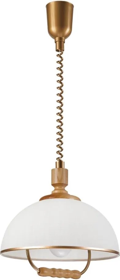 Lampadario regolabile RAMONA 1xE27/60W/230V marrone/bianco/rovere
