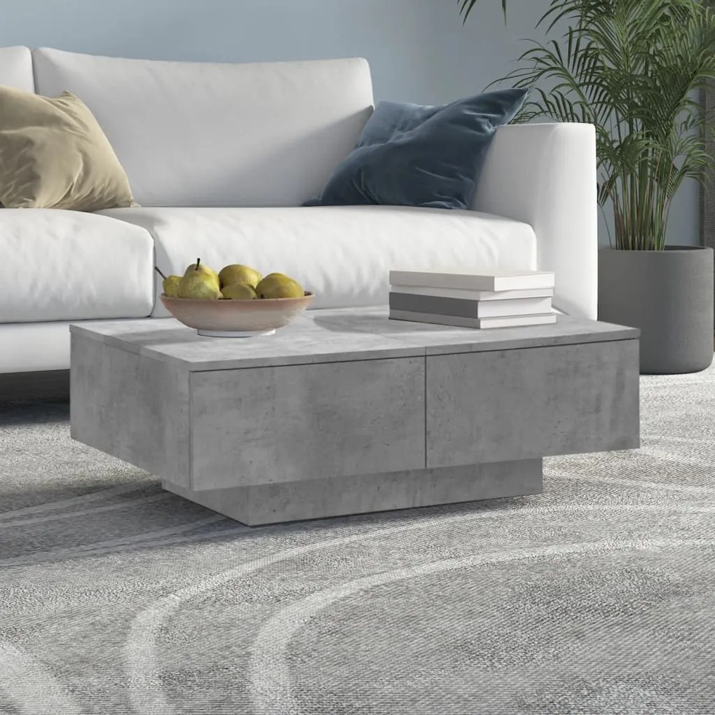 Tavolino Da Salotto Grigio Cemento 90x60x31cm Legno Multistrato /