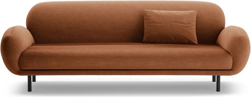 Divano color terracotta con rivestimento in bouclé 208 cm Poppy – Micadoni
