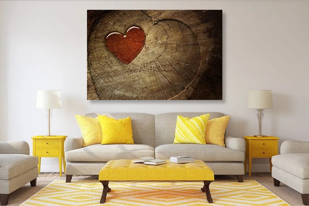 Quadro su tela – Cuore su tronco