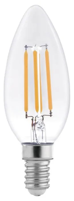 Lampada LED E14 4W a Filamento 150lm/W, No Flickering - C35 Colore  Bianco Caldo 2.700K