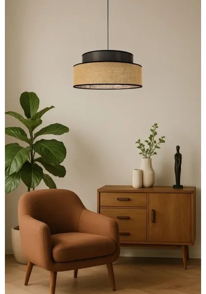 Lampadario a sospensione con filo BOHO 1xE27/60W/230V diametro 40 cm marrone/beige