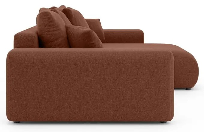 Divano angolare color mattone allungabile/con contenitore (con composizione variabile) Luma – Ropez