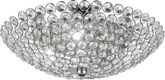Plafoniera planet cromo 4 luci attacco g9 32x32x11cm in metallo e c...