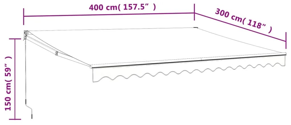 Tenda Sole Automatica Retrattile Arancione e Marrone 4x3 m