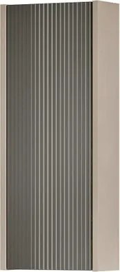 Pensile bagno Niwa cannettato laccato opaco Beige Greige, 1 anta reversibile P17 x L30 x H78.5 cm