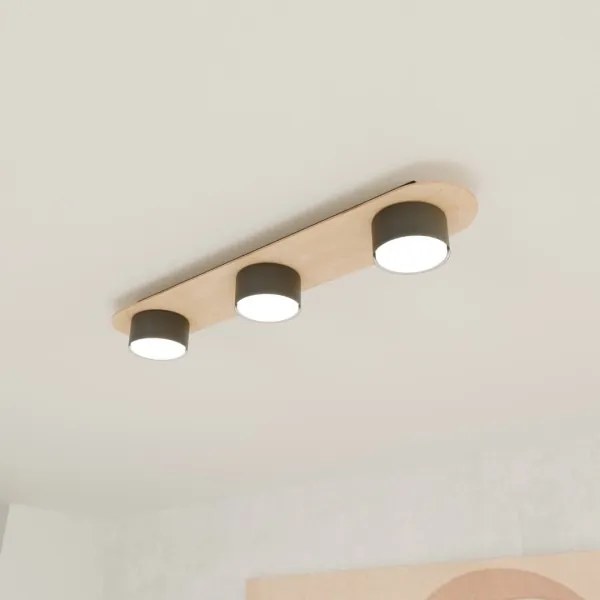 Plafoniera DIAZ 3xGX53/12W/230V nero/marrone