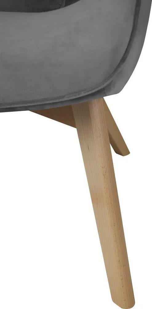 Poltrona grigia con rivestimento in velluto Niko – Ropez