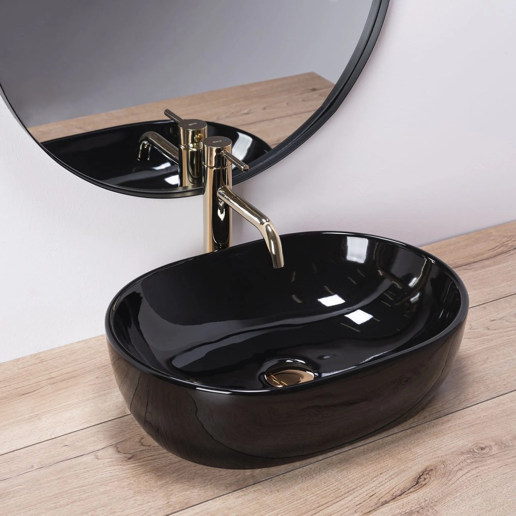 Lavabo da appoggio Rea Amelia Black