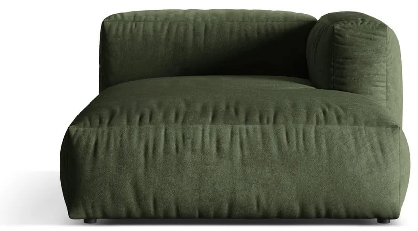Parte divano componibile verde (con penisola a destra) con rivestimento in velluto Martina – Micadoni