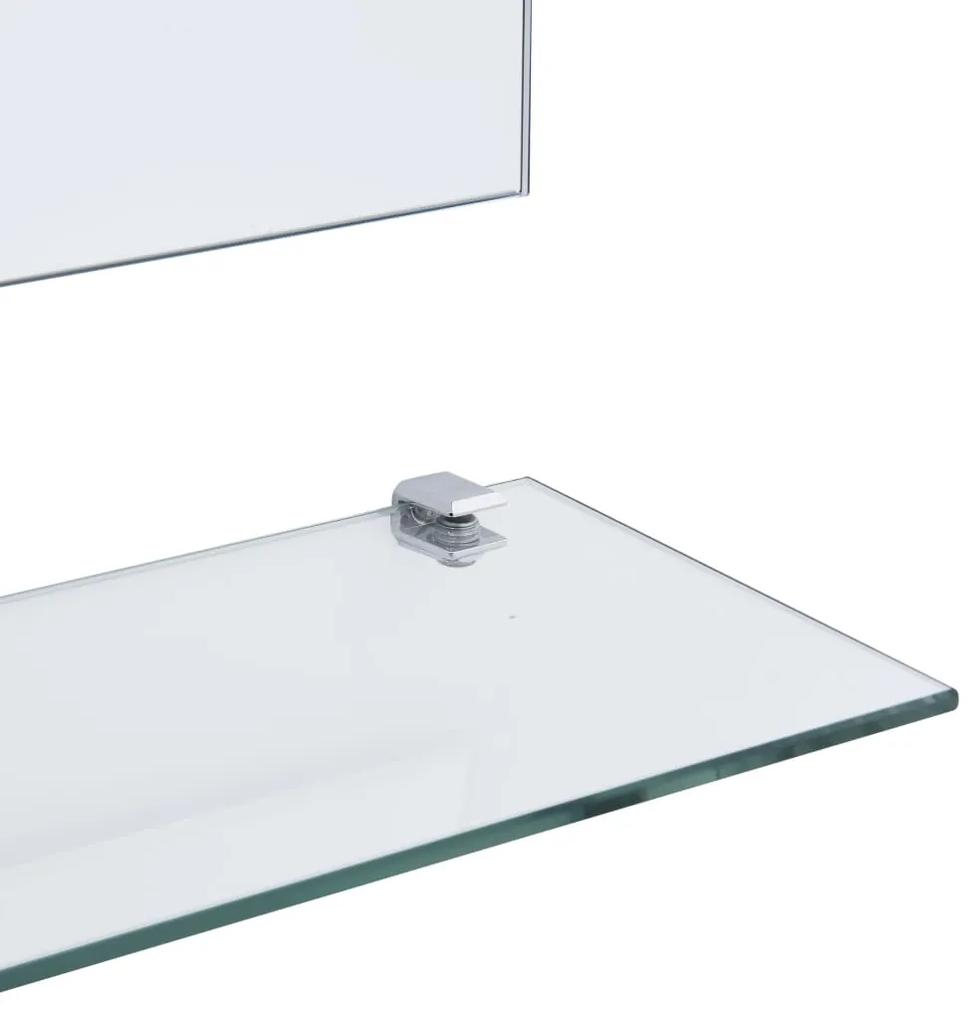 Specchio da Parete con Mensola 100x60 cm in Vetro Temperato