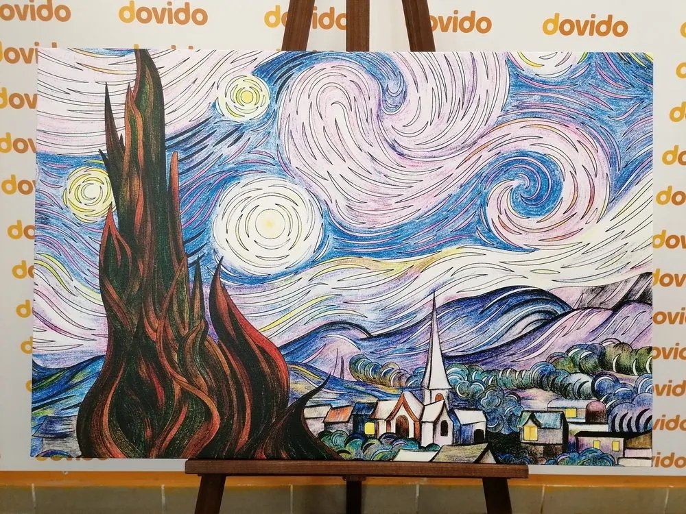 Quadro su tela – Riproduzione Notte stellata - Vincent van Gogh