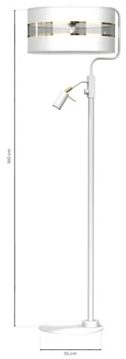 Lampada da terra ULTIMO 1xE27/40W/230V + 1xGU10/MR11/7W bianco