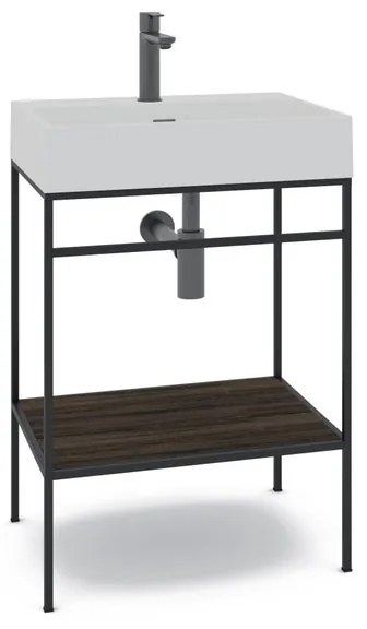 Mobile sottolavabo e lavabo Outline per vasca centrale nero L 60 x H 89 x P 45.5 cm