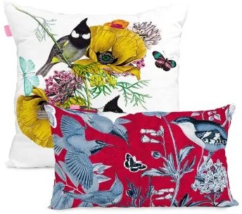 Set di copricuscini HappyFriday Birds of paradise Multicolore 2 Pezzi