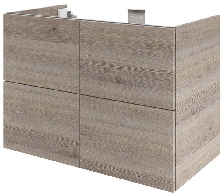 Mobile da bagno sotto lavabo SENSEA Neo grigio lucido L 90 x H 64 x P 48 cm 4 cassetti, lavabo non incluso