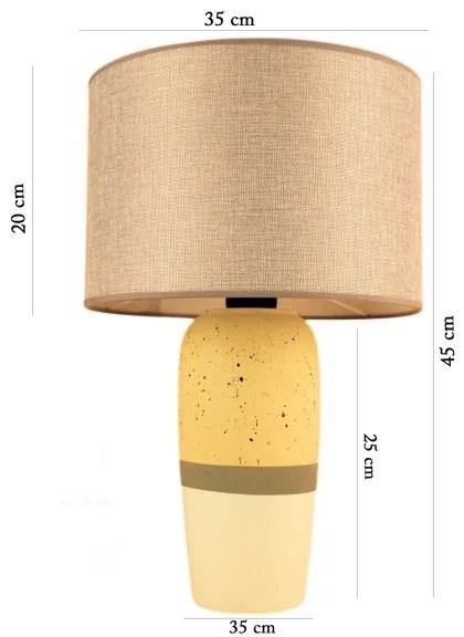 Lampada da tavolo RAMZES 1xE27/40W/230V beige/giallo